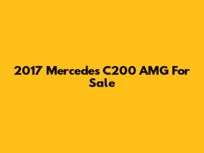 2017 Mercedes C200 AMG For Sale