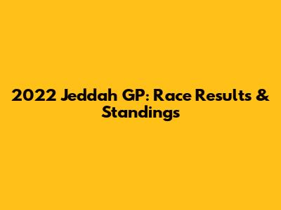 2022 Jeddah GP: Race Results & Standings