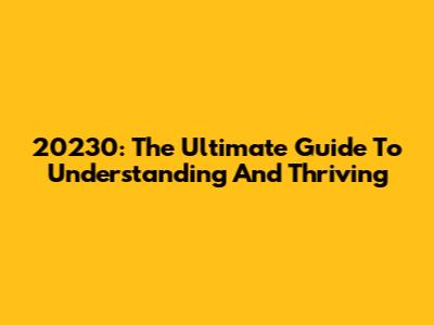 20230: The Ultimate Guide To Understanding And Thriving