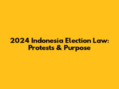 2024 Indonesia Election Law: Protests & Purpose