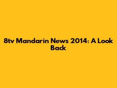 8tv Mandarin News 2014: A Look Back