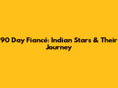 90 Day Fiancé: Indian Stars & Their Journey