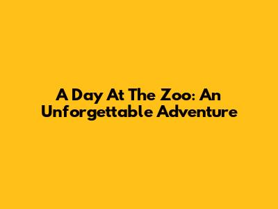 A Day At The Zoo: An Unforgettable Adventure