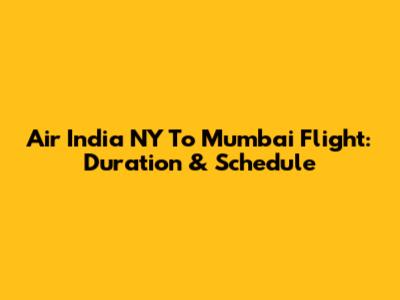 Air India NY To Mumbai Flight: Duration & Schedule