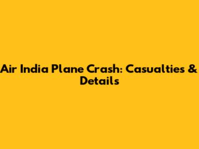 Air India Plane Crash: Casualties & Details