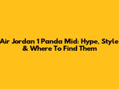 Air Jordan 1 Panda Mid: Hype, Style & Where To Find Them