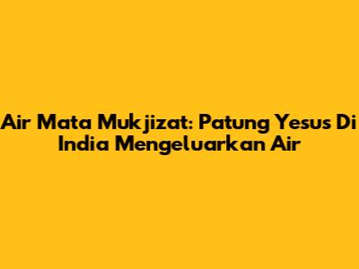 Air Mata Mukjizat: Patung Yesus Di India Mengeluarkan Air