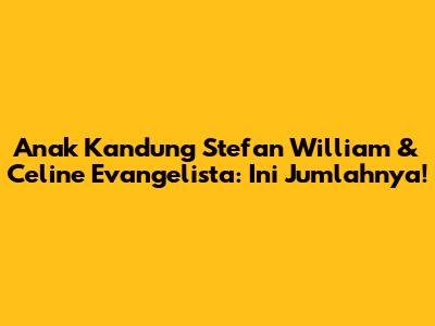 Anak Kandung Stefan William & Celine Evangelista: Ini Jumlahnya!