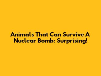 Animals That Can Survive A Nuclear Bomb: Surprising!