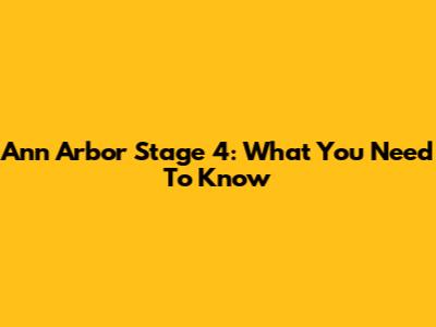 Ann Arbor Stage 4: What You Need To Know