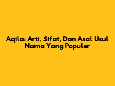 Aqila: Arti, Sifat, Dan Asal Usul Nama Yang Populer