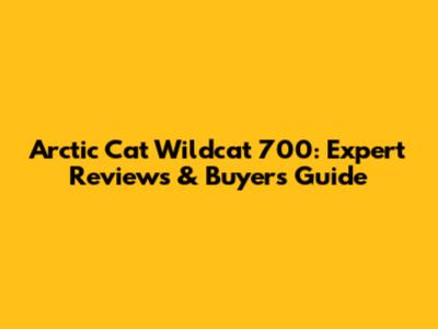 Arctic Cat Wildcat 700: Expert Reviews & Buyer's Guide