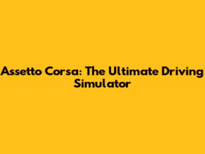 Assetto Corsa: The Ultimate Driving Simulator