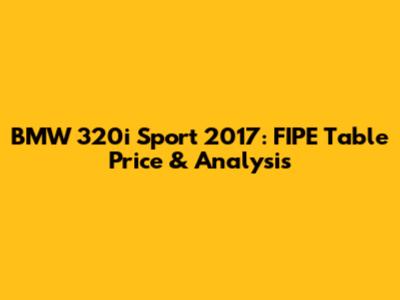 BMW 320i Sport 2017: FIPE Table Price & Analysis