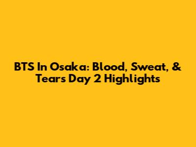 BTS In Osaka: Blood, Sweat, & Tears Day 2 Highlights