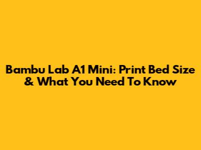 Bambu Lab A1 Mini: Print Bed Size & What You Need To Know