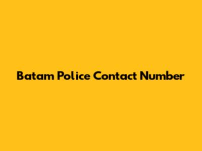 Batam Police Contact Number