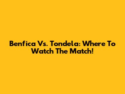 Benfica Vs. Tondela: Where To Watch The Match!