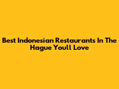 Best Indonesian Restaurants In The Hague You'll Love