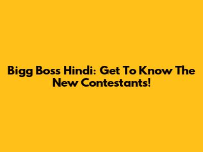 Bigg Boss Hindi: Get To Know The New Contestants!