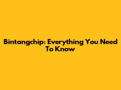 Bintangchip: Everything You Need To Know