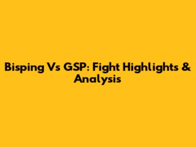 Bisping Vs GSP: Fight Highlights & Analysis