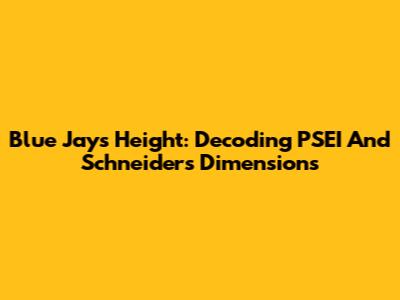 Blue Jays Height: Decoding PSEI And Schneider's Dimensions
