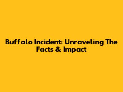 Buffalo Incident: Unraveling The Facts & Impact