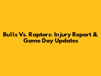 Bulls Vs. Raptors: Injury Report & Game Day Updates