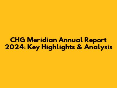 CHG Meridian Annual Report 2024: Key Highlights & Analysis