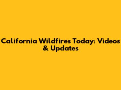 California Wildfires Today: Videos & Updates