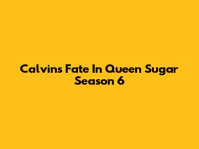 Calvin's Fate In Queen Sugar Season 6