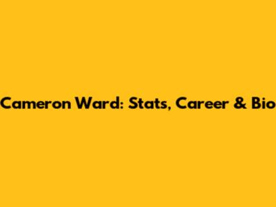Cameron Ward: Stats, Career & Bio
