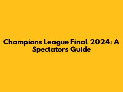 Champions League Final 2024: A Spectator's Guide