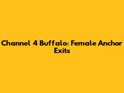 Channel 4 Buffalo: Female Anchor Exits
