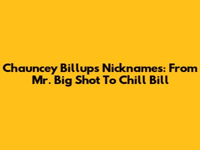 Chauncey Billups Nicknames: From Mr. Big Shot To Chill Bill