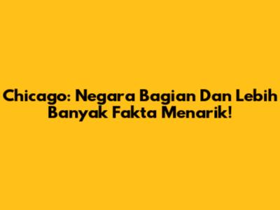 Chicago: Negara Bagian Dan Lebih Banyak Fakta Menarik!