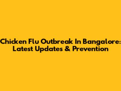 Chicken Flu Outbreak In Bangalore: Latest Updates & Prevention