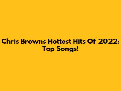 Chris Brown's Hottest Hits Of 2022: Top Songs!
