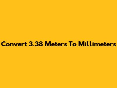 Convert 3.38 Meters To Millimeters