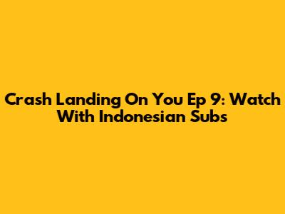 Crash Landing On You Ep 9: Watch With Indonesian Subs