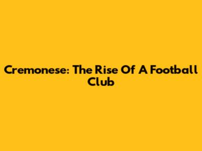Cremonese: The Rise Of A Football Club