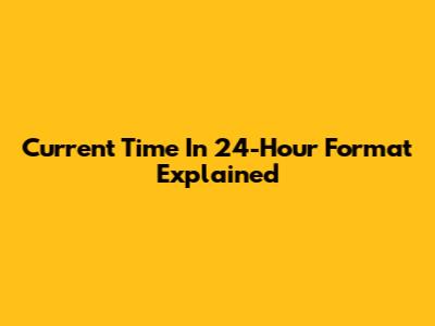 Current Time In 24-Hour Format Explained