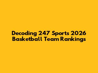 Decoding 247 Sports 2026 Basketball Team Rankings
