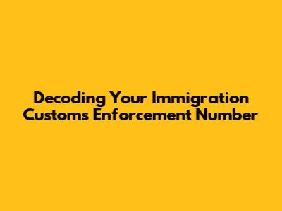 Decoding Your Immigration Customs Enforcement Number