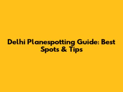 Delhi Planespotting Guide: Best Spots & Tips