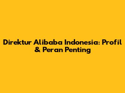 Direktur Alibaba Indonesia: Profil & Peran Penting