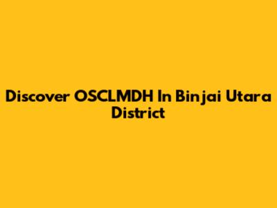 Discover OSCLMDH In Binjai Utara District