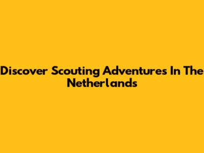 Discover Scouting Adventures In The Netherlands