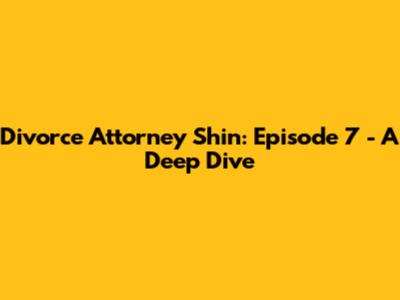 Divorce Attorney Shin: Episode 7 - A Deep Dive